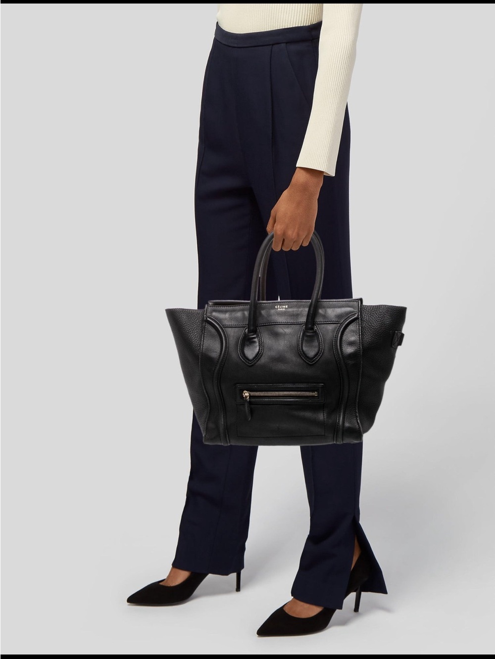 Celine Micro Luggage Tote Black Smooth Calfskin Leather Phoebe Philo Era